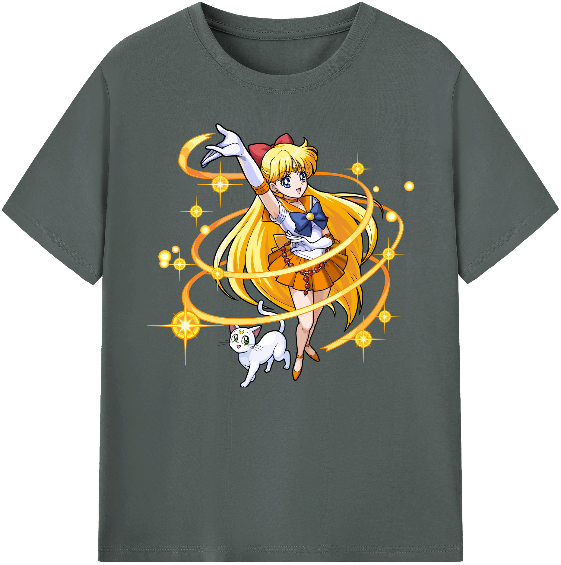 （画像用） 美少女戦士セーラームーン 愛野 美奈子 あいの みなこ Sailor Moon Aino Minako 綿100％ メンズ半袖Tシャツ｜肌触りやわらか＆通気性